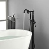 Cobbe Matte Black Freestanding Bath Faucet Single Handle Shower Faucet with Tub Spout and Handheld Showerhead - 3 of 4