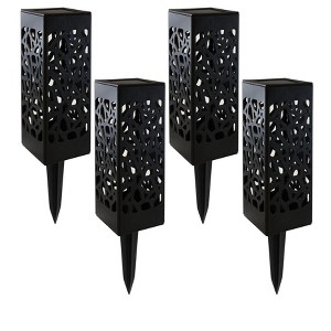 LumaBase Solar-Powered Garden/Tabletop Lights, Black - Set of 4 - 1 of 4