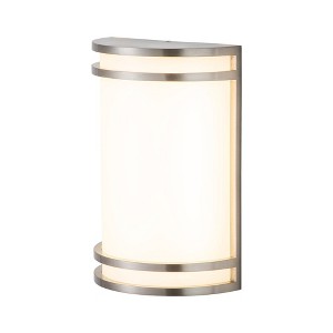 C Cattleya 1-Light Brushed Nickel Aluminum 15-Watt LED Radar Sensor Outdoor Wall Light with Acrylic Shade - 1 of 4