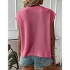 Womens Pullover Sweater Vest Crew Neck Cap Sleeve Loose Fits Sweater Ribbed Knit Tops Solid Sweaters for Women - 2 of 4