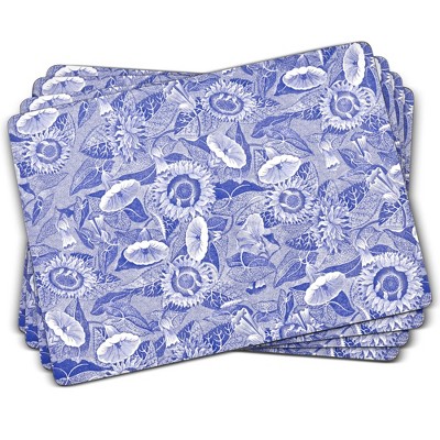 Pimpernel Blue Room Sunflower Placemats, Set of 4 Cork Backed Table Mats, Beautiful Sunflower Design, Easy to Clean, Heat Resistant for Dining Tables