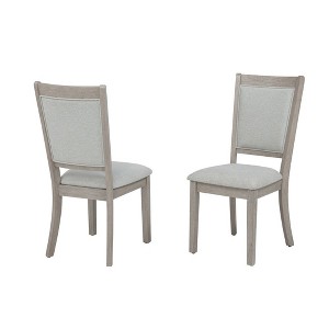 Best Master Furnture,Timbria Transitional Upholstered Dining Chairs, Set of 2, Oak/Grey - 1 of 4