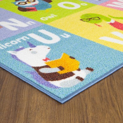 Colorful ABC Alphabet Animal Educational Kids Rug, 3' 3" x 4' 11"