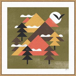 22" x 22" Mountains by Robert John Paterson Framed Canvas Wall Art Print - Amanti Art: Abstract Landscape Canvas - 1 of 4