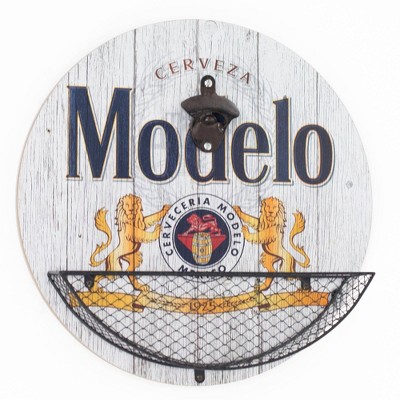 Modelo Beer Bottle Opener/Cap Catcher Wall Sign Panel - Crystal Art Gallery