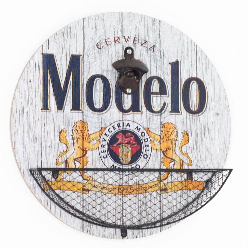 Modelo Beer Bottle Opener/Cap Catcher Wall Sign Panel - American Art Decor, 1 of 7