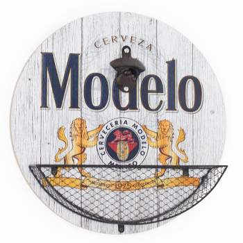 Modelo Beer Bottle Opener/Cap Catcher Wall Sign Panel - American Art Decor