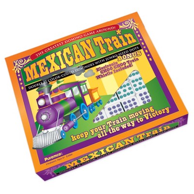 Puremco Mexican Train Double 12 Color Dot Dominoes - Professional Size Game