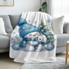 Lomsoe Snowman and Puppy, Flannel Blanket Soft,Cute Cartoon Design Print,Christmas Gift. - 2 of 4
