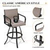 Crestlive Products Swivel Bar Stools Set of 2 Indoor Outdoor Bar Height Chairs with Sunbrella Fabric and Aluminum Frame - 4 of 4