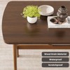 PexFix 47" Dining Table for 4-6 Person Wood Kitchen Table Modern Dinner Table with Sturdy Metal Frame for Dining Room Kitchen Dark Walnut - 2 of 4