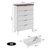 5 Drawer Dresser for Bedroom, Tall Fluted Wood Chest with Gold Handles, Modern Dressers with Thickened Design for Living Room - 2 of 4