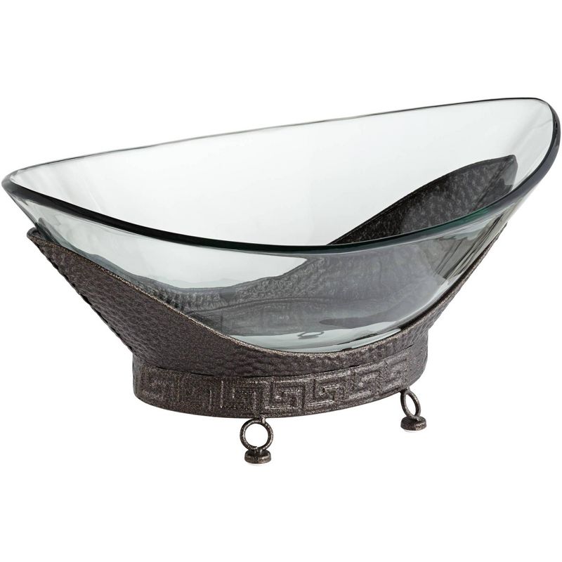 Kensington Hill Barlow 23 1/4" Wide Decorative Glass Bowl with Bronze Base, 5 of 8