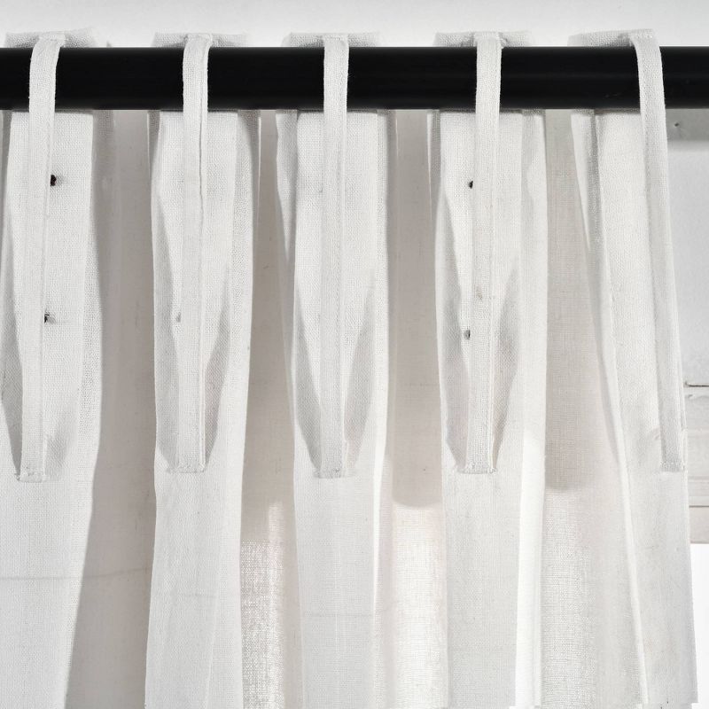84"x40" Linen Button Pinched Pleat Light Filtering Window Curtain Panel - Lush Décor, 4 of 8