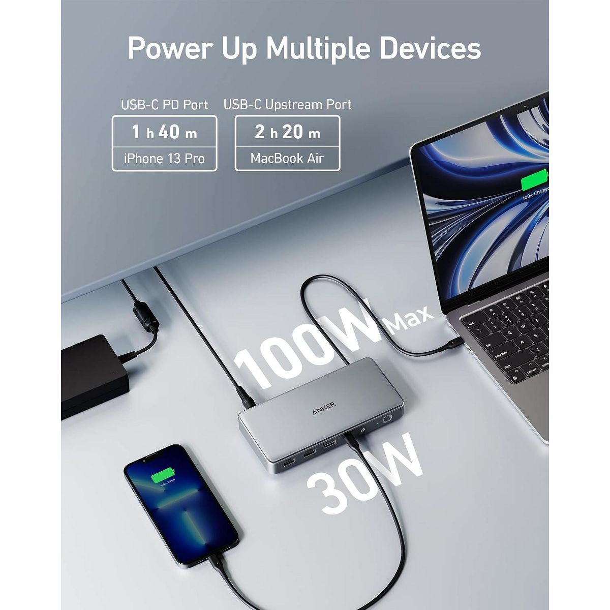 Anker DL6350 10-in-1 DisplayLink Dock, Triple 4K@30Hz (2 HDMI + 1 DP), for Windows Laptops & MacBook Air/Pro (Latest Driver Required) - thumbnail 7