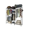 Karl Home Transformable Black Iron Open Wardrobe with 4 Rows of Rails & 7-Layer Shelves 70.9x13.8x76.8 Inches - 4 of 4