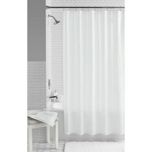 LunaLulinlk White Fabric Shower Curtain, 72" x 72" - 1 of 4