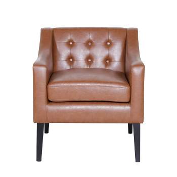 Deanna Contemporary Faux Leather Tufted Accent Chair - Christopher Knight Home