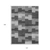 Gray Silver And Charcoal Geometric Washable Indoor Outdoor Area Rug - 3 of 4