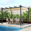 Costway 10x12ft Outdoor Aluminum Retractable Pergola Canopy Shelter Grape Trellis Beige/Gray - 2 of 4