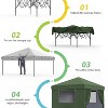10x10 Pop Up Canopy Tent with 4Pcs Sidewalls, Portable Instant Canopy with 4 Stakes, 4 Ropes, 4 Sandbags for Patio, Outdoor, Camping - 2 of 4