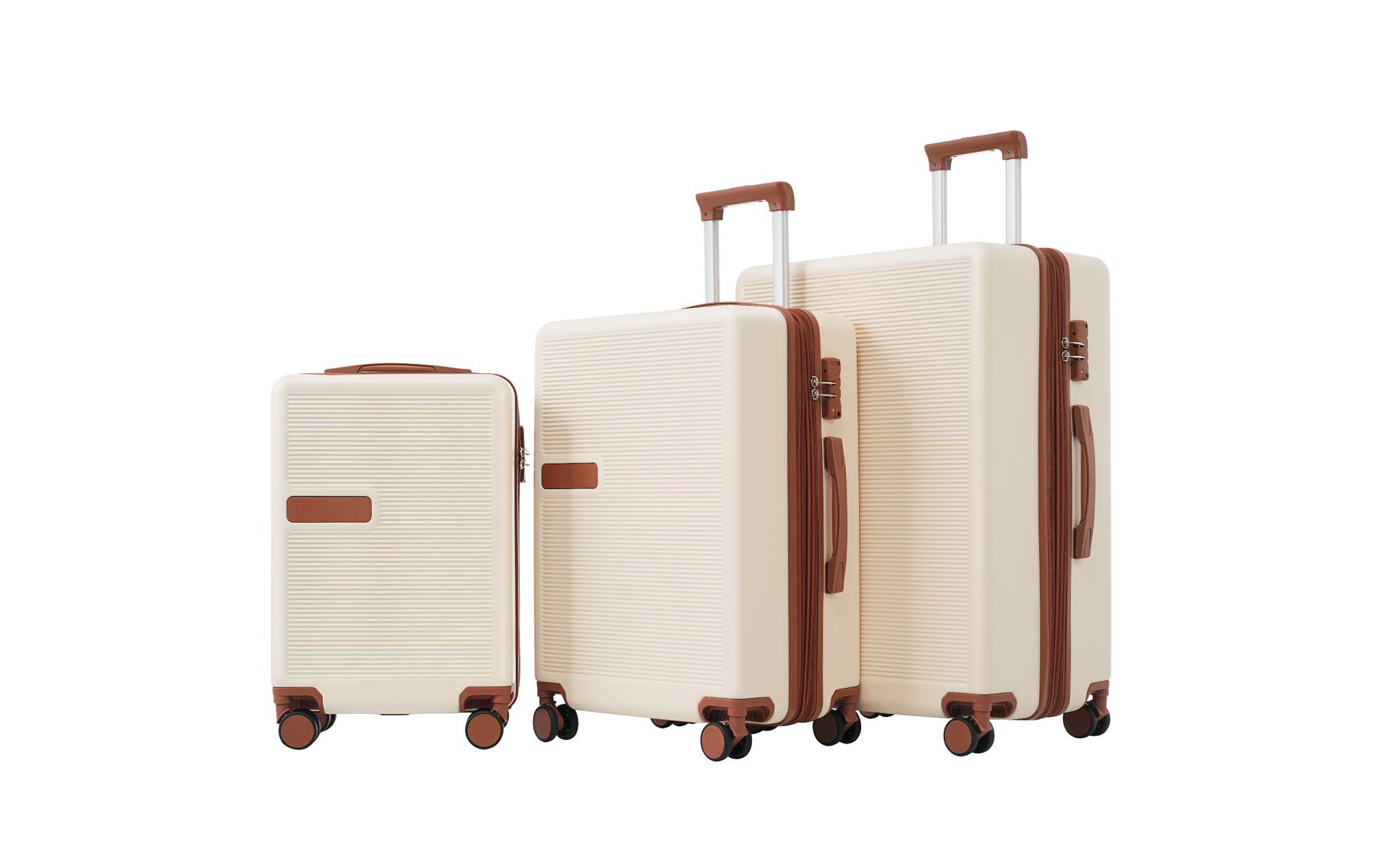 3-Piece Hardshell Luggage Set Trolley Suitcases,Minimalist Expandable Spinner Suitcase with TSA Lock (20"/24"/28")–Cuddlewood