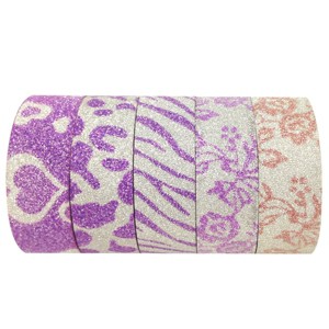 Wrapables Japanese Washi Masking Tape, Glitter Collection (Set of 6) - 1 of 4
