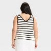 Women's Knit Openwork Tank Top - Universal Thread™ Black/White Striped - 2 of 3