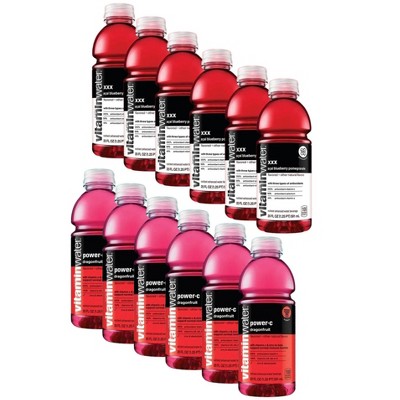 Vitamin Flavored Water 20Oz Bottles - 2 Flavor Variety Pack- 12Pack Xxx And Power C