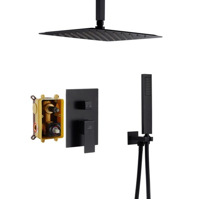 CASAINC 10" Ceiling Mounted Square Shower System with Handheld Sprayer