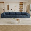 GDFStudio Hilary Modern 157.6" Corduroy Fabric and Feather-filled Upholstered 4-Seater Sectional Sofas - 2 of 4