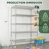 NicBex 72"H 5 Tier Heavy Duty Storage Shelves with Wheel,Adjustabl Kitchen Shelving Unit,Pantry Organizer Rack for Garage Closet Laundry,Silver - 3 of 4