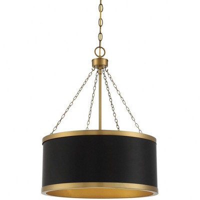 Savoy House Delphi 6 - Light Pendant in  Black/Warm Brass
