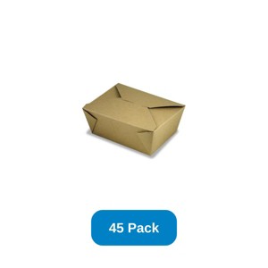 Inno-Pak 75 oz Recycled Kraft Paper Food Box #4 Size - Pack of 45 - 1 of 2