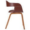 vidaXL Dining Chair Brown Bentwood and Faux Leather - 3 of 4