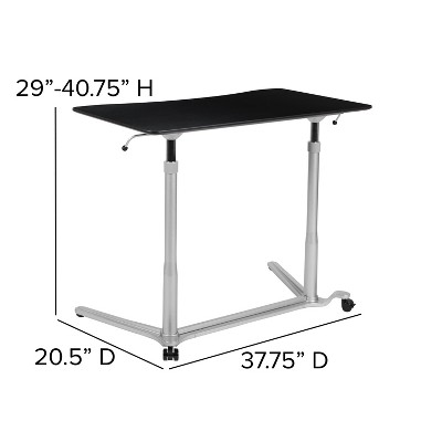 ErgoFlex Silver and Black Adjustable Height Mobile Standing Desk