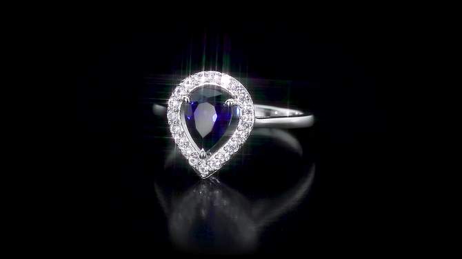 2/5 CT. T.W. Simulated White Sapphire with 1.8 CT. T.W. Simulated Blue Sapphire Shared Ring in Silver, 2 of 5, play video