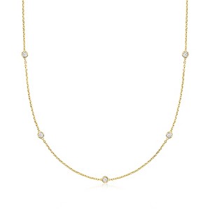 Ross-Simons 0.50 ct. t.w. Lab-Grown Diamond Station Necklace in 18kt Gold Over Sterling - 1 of 3