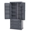 77’’ Kitchen Pantry Cabinet, Freestanding Storage Cabinet with Drawers & Adjustable Shelves, Kitchen Buffet Cupboard for Dining Room Laundry - 3 of 4
