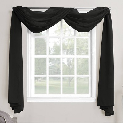 black window curtains