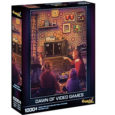 Mchezo Retro Video Game Puzzle, 70's 1000pc Jigsaw Puzzle: Dawn of Video Games