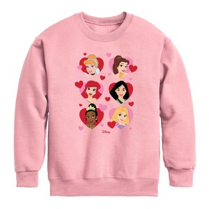 Boys' - Disney - Princess Heart Grid Graphic Long Sleeve Fleece Sweatshirt - 1 of 3