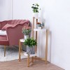 Artloge 3/4 Tier Bamboo Plant Stand Tall Corner Flower Pots Display Rack White Plant Holder for Garden Office Patio Living Room Decor - 2 of 4