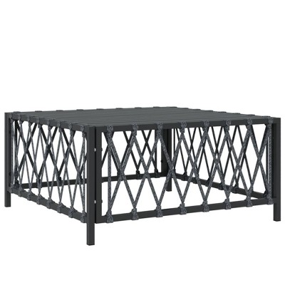 vidaXL Patio Table, Anthracite 27.6"x27.6"x13.4" Woven Fabric
