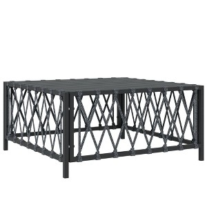 vidaXL Patio Table, Anthracite 27.6"x27.6"x13.4" Woven Fabric - 1 of 4