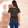 Anna-Kaci Women's Short Sleeve Crew Neck All-Over Sequin Embellished Top Stylish Sparkling Blouse - 4 of 4