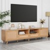 CAVINAS Rattan TV Stand for 85" TVs, 78.74" Farmhouse Media Console with 2 Storage Cabinets & Open Shelves,Entertainment Center for Living Room - 2 of 4