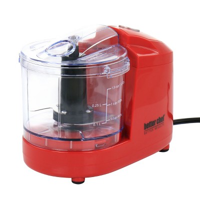 OVENTE Mini Electric Food Processor and Salad Vegetable Shake Mixer 1.5  Cup, Black PF1007B 