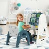 Costway 2 in 1 Kids Easel Desk Chair Set Book Rack Adjustable Art Painting Board Blue/Gray - 2 of 4