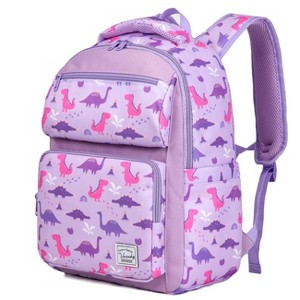 Backpack for Girls, Kids Cute Kindergarten Preschool Children 12L Small Backpack Bookbag for School Travel Lilac Dinos - 1 of 4